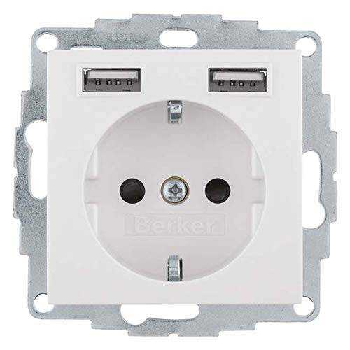 Berker 48038982 Steckdose SCHUKO/USB A-A, S.1, weiß glänzend Mesch Shop Berker 48038982 Steckdose SCHUKO/USB A-A, S.1, weiß glänzend Mesch Shop